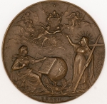 Numismática, Brasil Medalha Girardet Obra Prima do Mestre. Criação do 1º Cardinalato Sul-americano. 1906 70mm Bronze 133g Magnífica Pátina K.prober 3B. Assinada