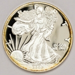 Numismática, USA Peça em Tamanho Reduzido em Prata 925. Marcada e Contrastada. Encapsulada 13,5g
