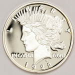 Numismática, USA Peça em Tamanho Reduzido em Prata 925. Marcada e Contrastada. Encapsulada 13,5g