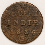 Numismática, Índias Holandesas 1/8 Stuiver 1825