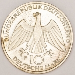 Numismática, Alemanha 10 Deutsche Mark 1972 F Olimpíadas Prata 15,6g