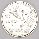 Numismática, Alemanha 10 Euro - 2008 CARL Spitzweg - 1808-1885. Prata 925. 18g Peça Rara - Cotação 50 Euros