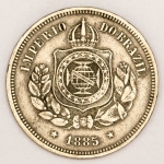 Numismática, Brasil Império 100 Reis 1885