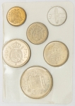 Numismática, Espanha Pruebas Numismáticas 6 Peças 1975 com Estrela 76