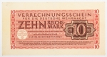 Numismática, Alemanha II Guerra Cédula para Uso do Exército 1944 * 10 Reichsmark