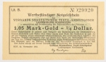 Numismática, Alemanha Notgeld Atrelada ao Dollar - Flor de Estampa