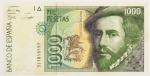 Numismática, Espanha 1000 Pesetas 1992