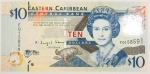 Numismática, Caribe 10 Dollars Flor de Estampa