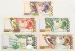 Numismática, São Tomé & Príncipe 5 Cédulas em Flor de Estampa 5000, 10000, 20.000, 50.000 e 100.000 Dobras Mesma Terminação 43