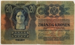 Numismática, Áustro-húngaro 20 Kronen 1943 com Carimbo