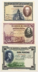 Numismática, Espanha 3 Cédulas 25, 50 e 100 Pesetas