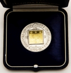Numismática, Andorra 20 Diners 1992 Prata e Ouro 38mm - 1,5g de Ouro 917 e 25g de Prata 925
