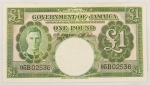 Numismática, Jamaica. Cédula de 1 Libra 1957 P-41b