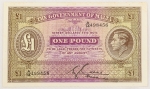 Numismática, Malta. Cédula de 1 Libra 1940 P-20b
