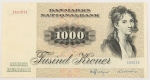 Numismática, Dinamarca. Cédula de 1000 Kronor 1980 P-53f(1)