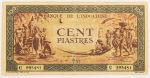 Numismática, Indochina. Cédula de 100 Piastres P-73