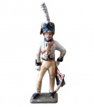 Antigo soldadinho de chumbo frances do século XIX,  representado soldado das guerras napolêonicas, 9 cm