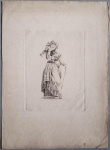 Gravura europeia do século XIX, representando dama elegante, 20x15 cm , 36 x 27 cm total