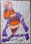 Heil , tecnica mista sobre cartão, datada 2005,  17 x 12 cm