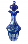 Garrafa  Licoreira Baccarat  em cristal lapidado na cor Azul