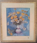 Leopoldo Gotuzzo, oleo sobre eucatex, representando flores, um quadro muito similar encotra-se no museu Gotuzzo de Pelotas,