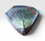 Pate de Verrer francesa do fim do século XIX, representando uma libelula, lembra as obras do mestre do Art Nouveu  Argy Rossueau, 17 x 18 cm