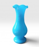 Vaso em opalina azul francesa Baccarat, século XIX, 22 cm