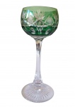 Calice  Baccarat para vidro branco de pé alto colorido  na cor verde escuro
