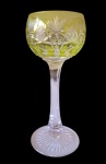 Calice  Baccarat para vidro branco de pé alto colorido  na cor amarela
