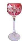 Calice  Baccarat para vidro branco de pé alto colorido  na cor vermelha
