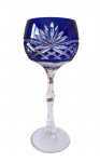 Calice  Baccarat para vidro branco de pé alto colorido  na cor azul