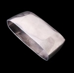 Porta guardanapo de prata de lei francesa, contraste cabeça de mercúrio, decorado em estilo Art Déco francês, 6,5 x 3 cm e 25 gramas