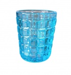 Copo em vidro  france na com azul, século XIX,