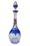 Garrafa em cristal Baccarat, lapidação dedão na cor azul