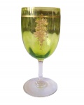 Calice em cristal Saint Louis na cor verde com decoração em dourado