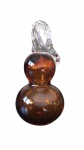 Escultura de murano em forma de pera na cor ambar