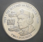 TERRITORIO BRITANICO NA INDIA - RAINHA - 2 LIBRAS - 2019 - SEGUNDA GUERRA - 38 mm