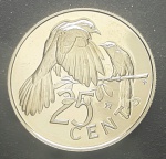 ILHAS VIRGENS - RAINHA - 25 cents  -1973 - FAUNA - 26 mm