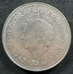 HOLANDA - 10 GULDEN - 1970 - PRATA - 37mm. LINDA PEÇA