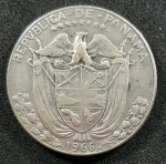 PANAMÁ - MEIO BALBOA - 1966 DE PRATA - 30mm.