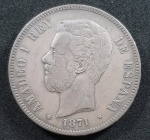 ESPANHA - 5 PESETAS - 1871 - MBC