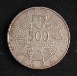 AUSTRIA - PRATA - 500 SCHILLING - 1983 - 24,15gr.
