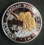SOMALIA - 100 SHILLINGS -2016 - CUMPRO NÍQUEL REVESTIDO DE PRATA, 40mm. - ELEFANTE