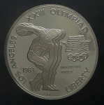 ESTADOS UNIDOS - DOLLAR DE PRATA DAS OLIMPIADAS DE LOS ANGELES - FC
