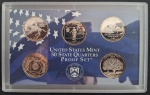 Estados Unidos Proof Set 1999 - 5 Moedas Letra S - Quarter Dolar Comemorativos - Lacradas No Acrilico - Com Caixa - sem Certificado.