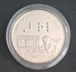 Estojo Estados Unidos 2009 - 1 Dolar - Proof - Prata (.900) - 26,73 g - 38,1 mm - KM-455 - Edição Comemorativa 200º aniversário do nascimento de Louis Braille - Com Certificado .
