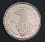 Estojo Estados Unidos 1983 com Moeda 1 Dolar Proof Letra S - Prata (.900) - 26,73 g - 38,1 mm Km-222 - Edição comemorativa Jogos Olímpicos de 1984 em Los Angeles - Lançador de disco - FC Com Certificado.