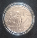 Estojo Estados Unidos 2007 com Moeda 1 Dolar Letra P - Prata (.900) - 26,73 g - 38,1 mm - KM-405 - Edição Comemorativa 400º aniversário de Jamestown - com Certificado