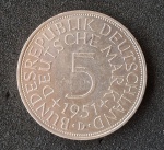 ALEMANHA  - 5 MARCOS ANO 1951 - SOBERBA