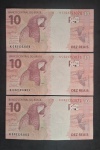 3 NOTAS DE 10 REAIS - KC - GUEDES/CAMPOS NETO - FE